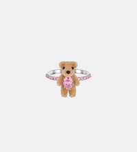 YVMIN - Mini Flocked Bear Gemstone Ring Brown