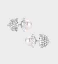 YVMIN - Double Ball Pearl Earring Silver