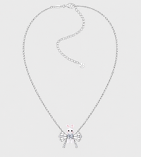 YVMIN - Woven Mini Rabbit Bowknot Necklace Silver