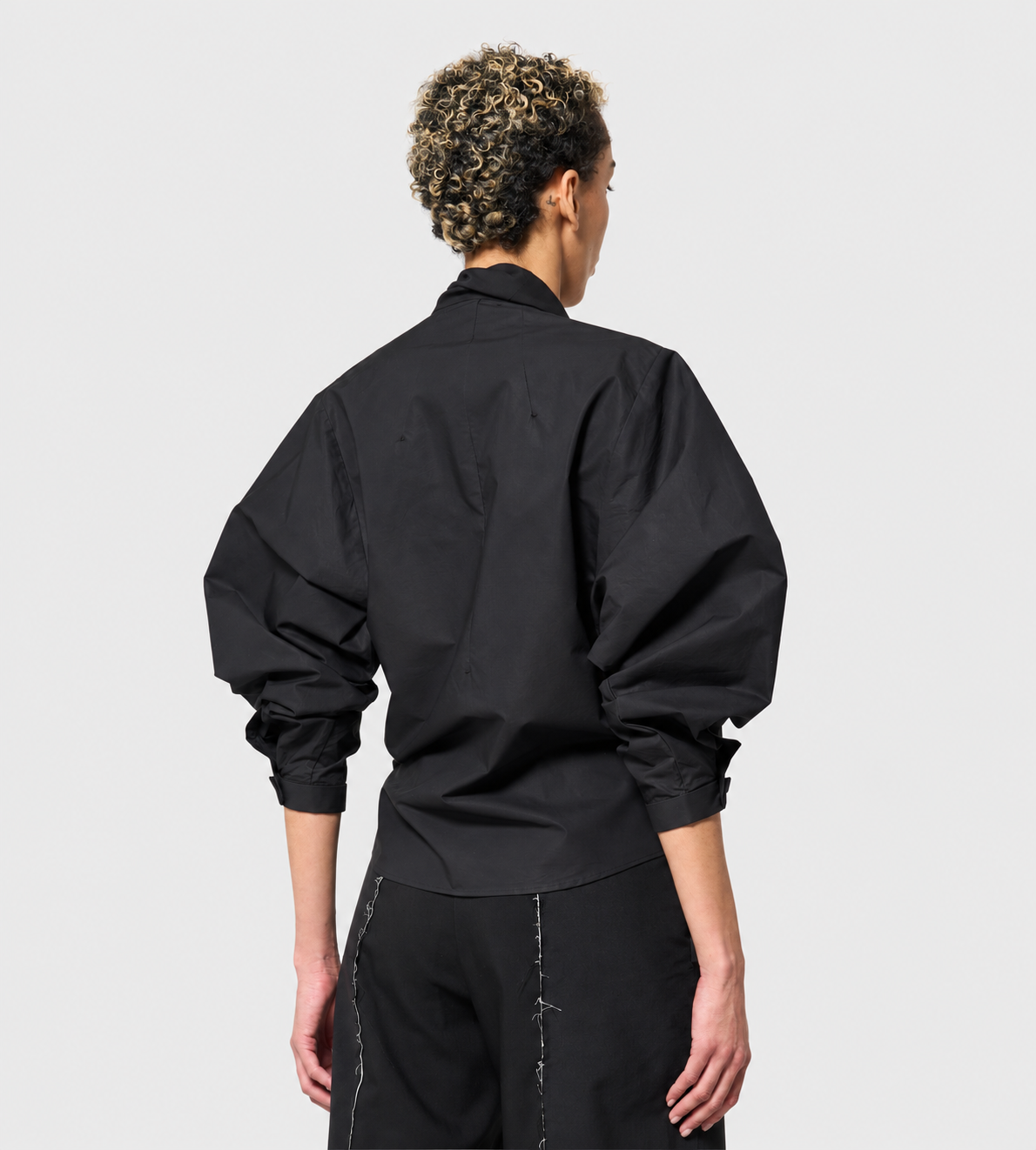 Deconstructive Silk Shirt Black