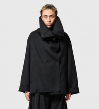 Giovanni Cavagna - Stand-collar Coat Black