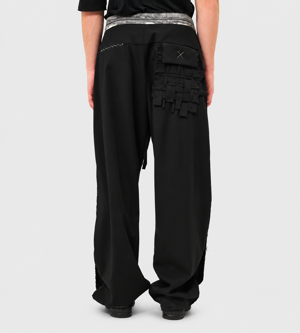 Giovanni Cavagna - Basketweave-detailed Trousers Black