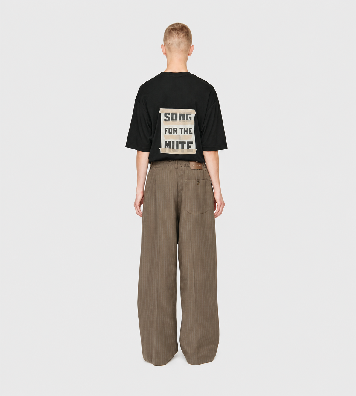 SONG FOR THE MUTE - Wide Double Pleated Pant Taupe