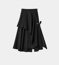 UJOH - Eyelet Drape Skirt Black