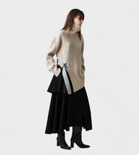 UJOH - Side Belt Turtle Neck Sweater Beige