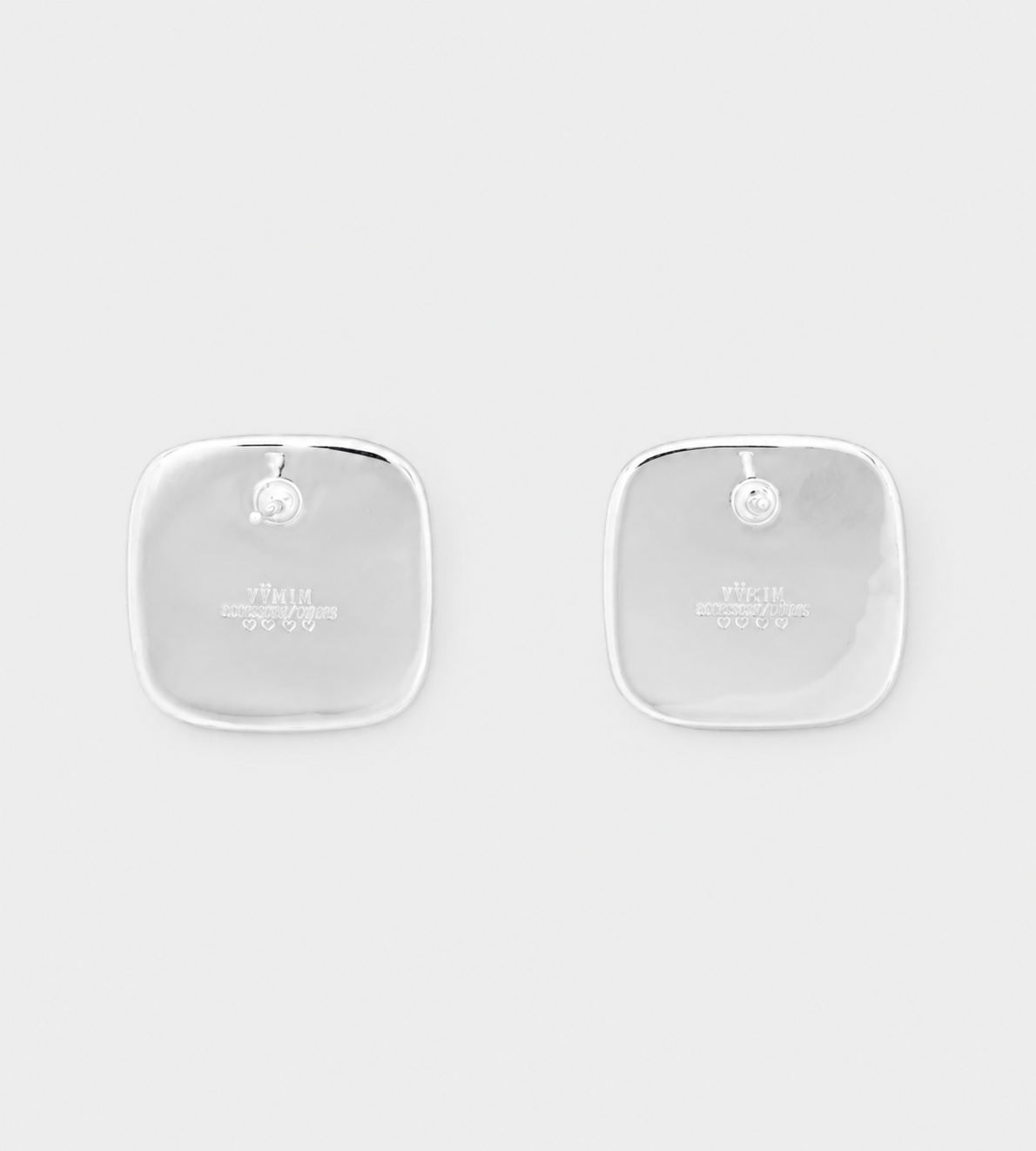 YVMIN - Yvmin X Shushu/Tong Relied Bowknot Square Earring Silver