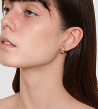 YVMIN - Mini Flocked Bear Earring Pink