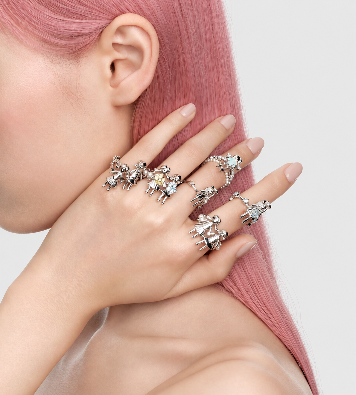 YVMIN - Mini Girl Star Ring Blue