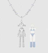 YVMIN - Small Girl Necklace Silver/Blue