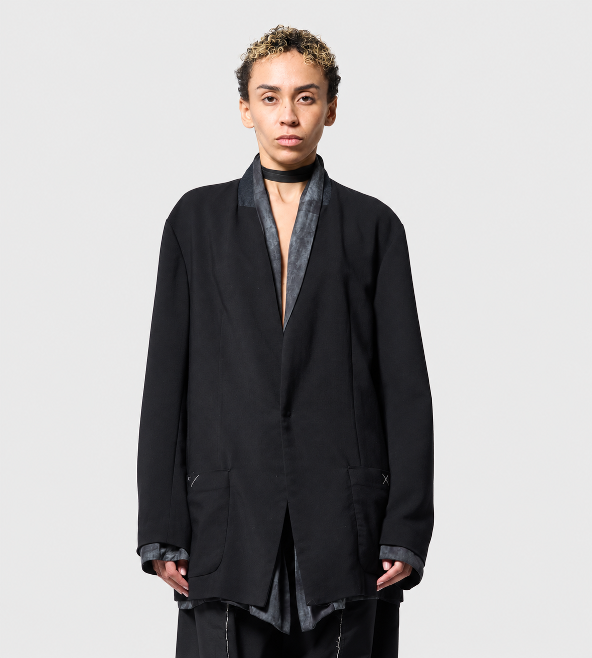 Giovanni Cavagna - Reversible Pompeii Print Blazer Blk/Grey
