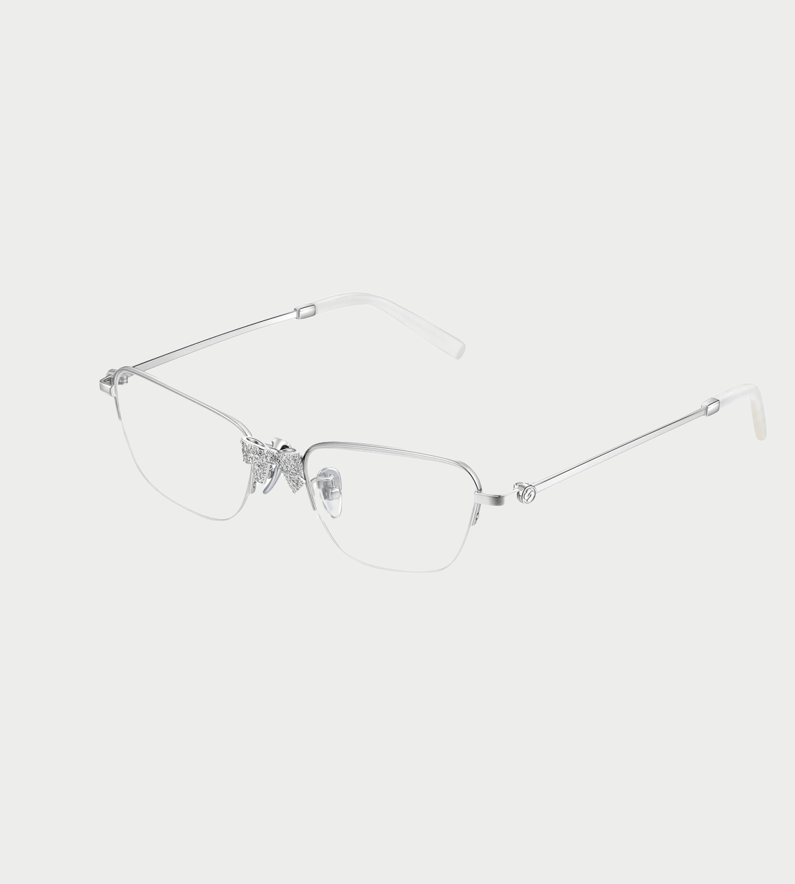 Crystal Bowknot Glasses Silver