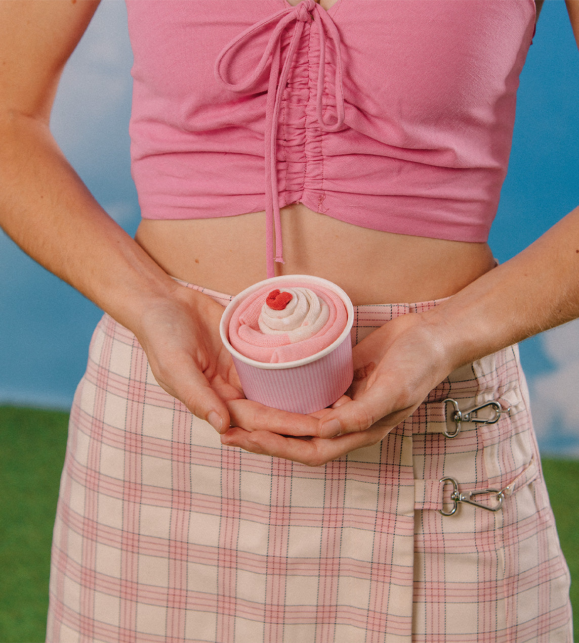 EAT MY SOCKS - Strawberry Cupcake Socks - 1 Pair