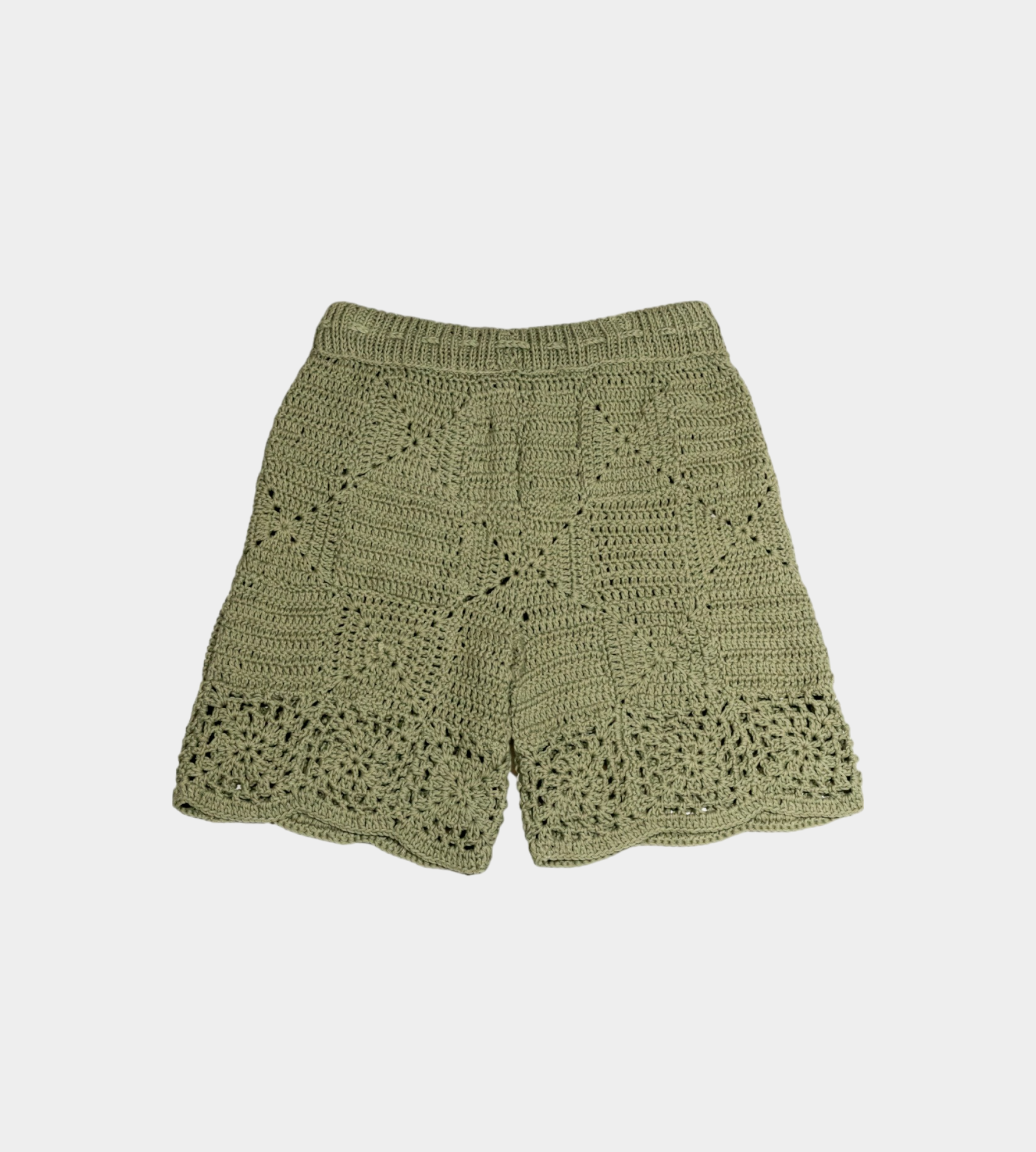 Carbone - Solid Crochet Short Green