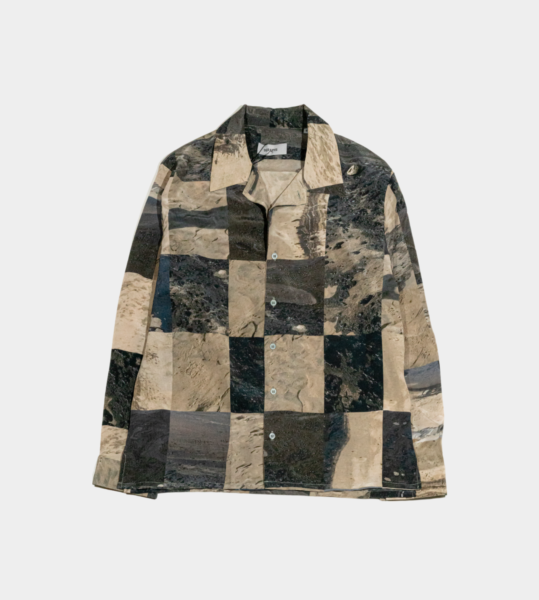 Serapis - 'Oil Sand' Long Sleeve Silk Shirt