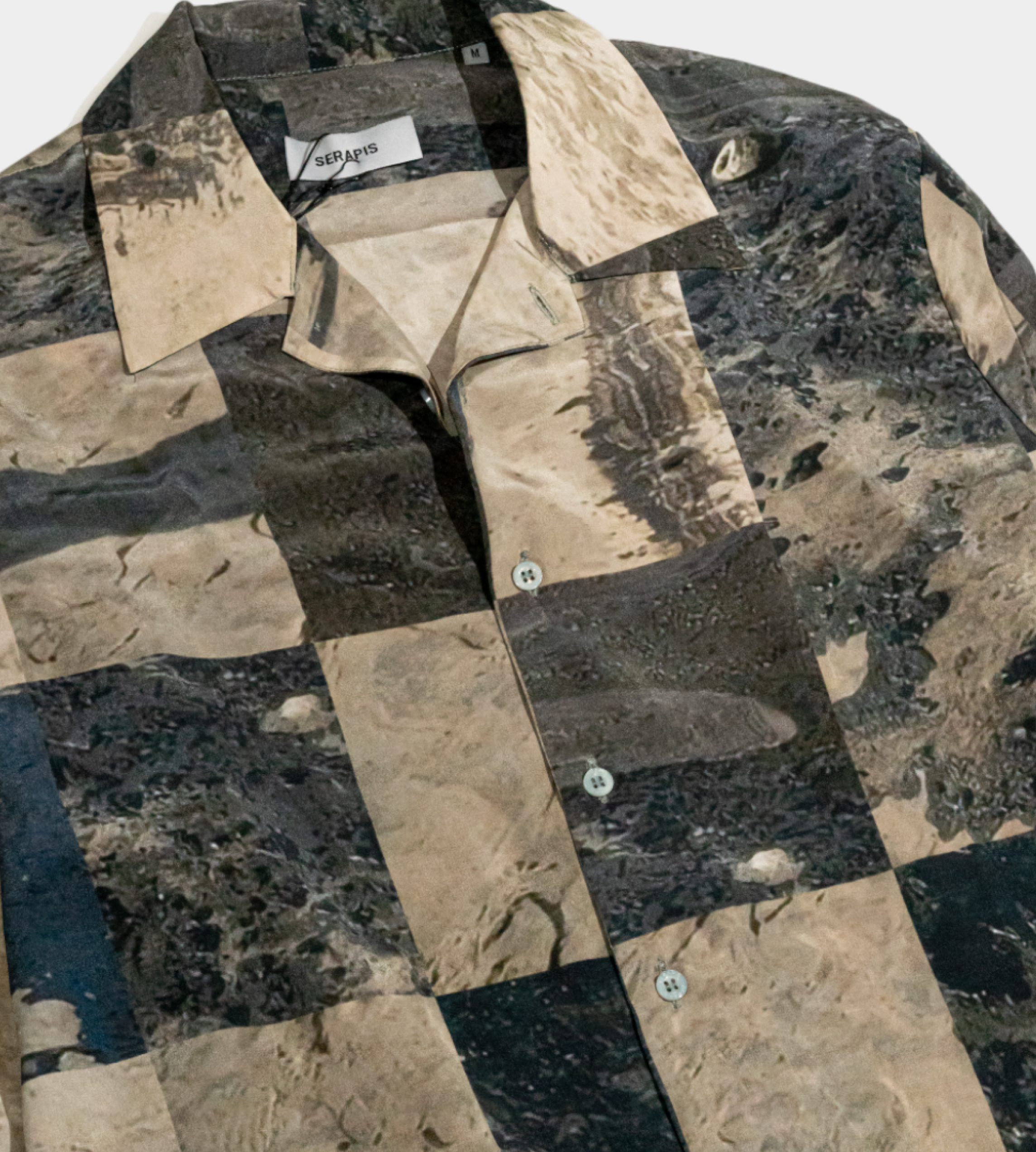 Serapis - 'Oil Sand' Long Sleeve Silk Shirt