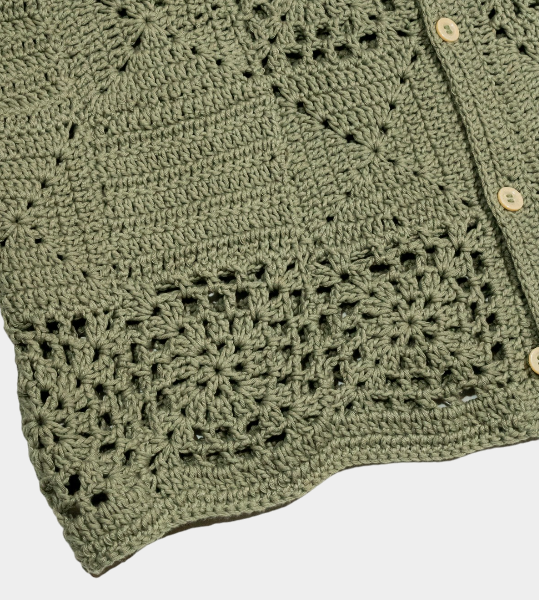 Carbone - Solid Crochet Shirt Green