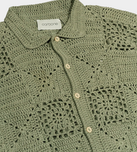 Carbone - Solid Crochet Shirt Green