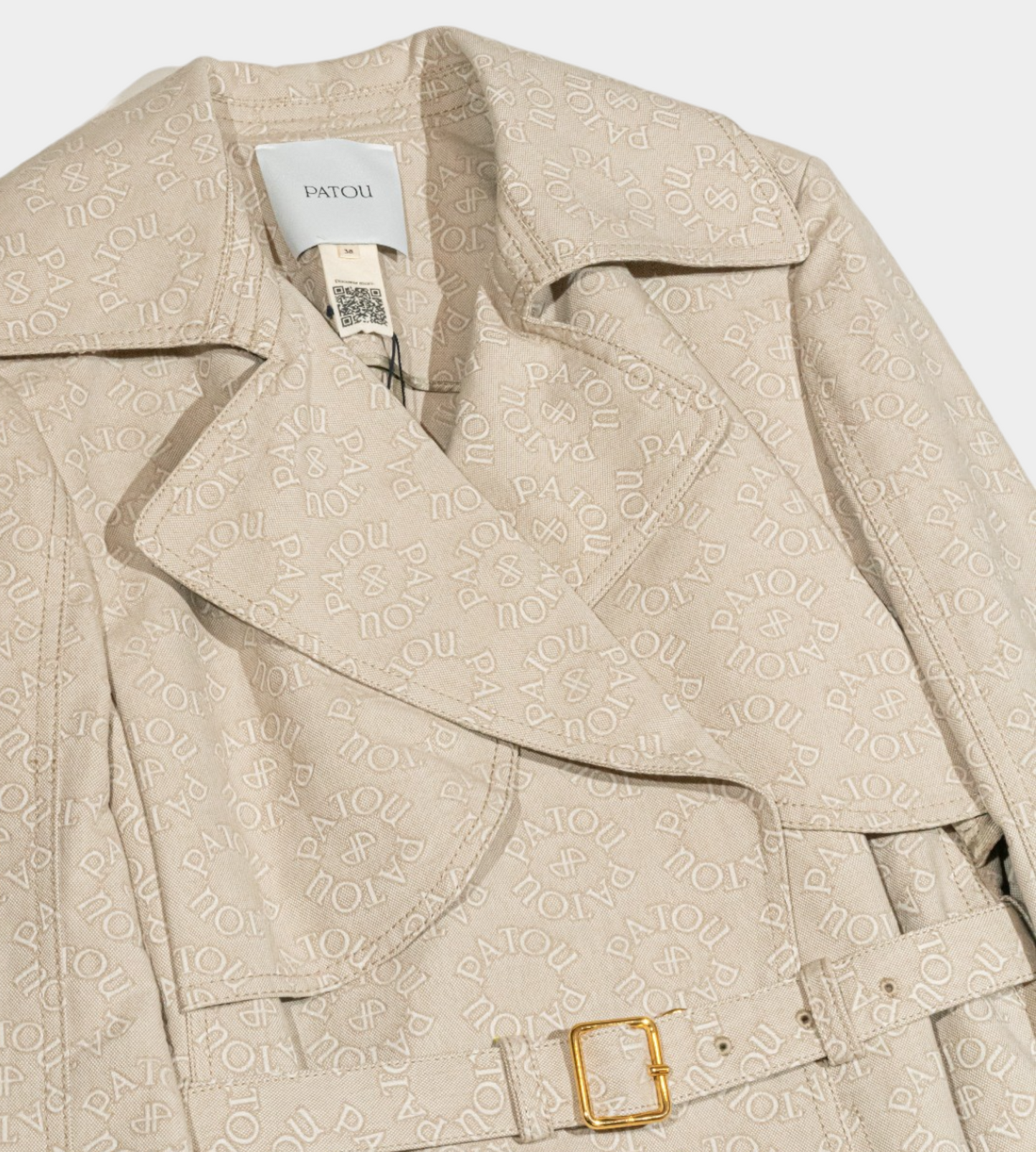 Patou -  Medallion Jacquard Trenchcoat Beige