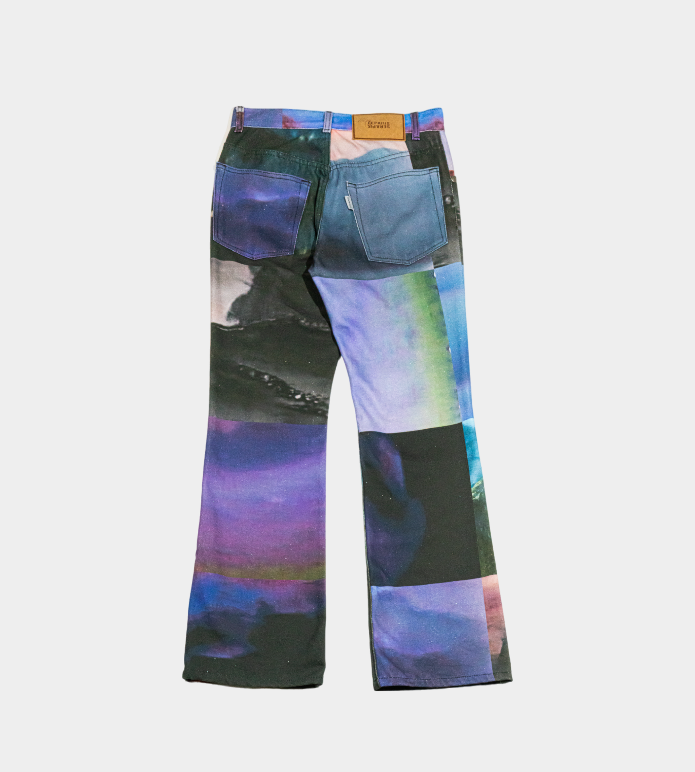 Serapis - 'Purple Grid' Bootcut Denim Pants