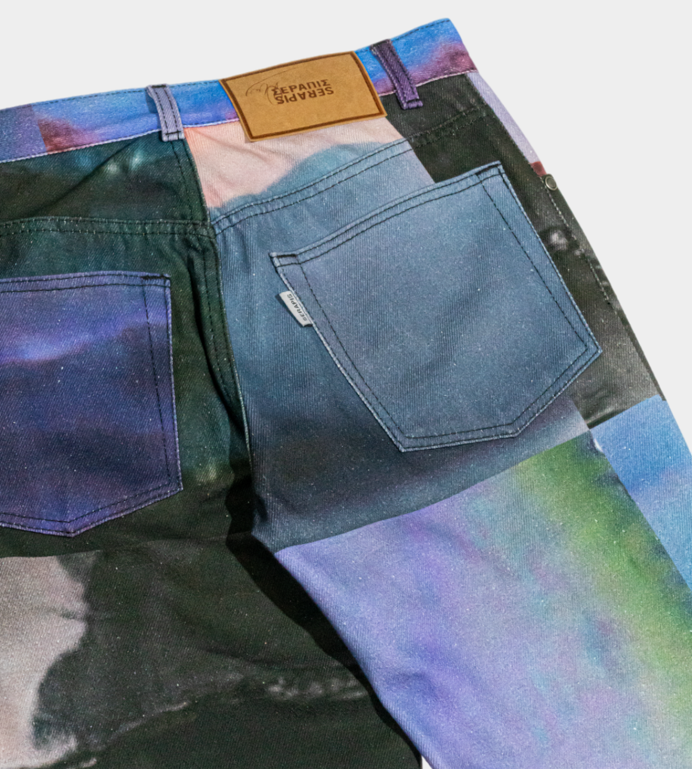 Serapis - 'Purple Grid' Bootcut Denim Pants