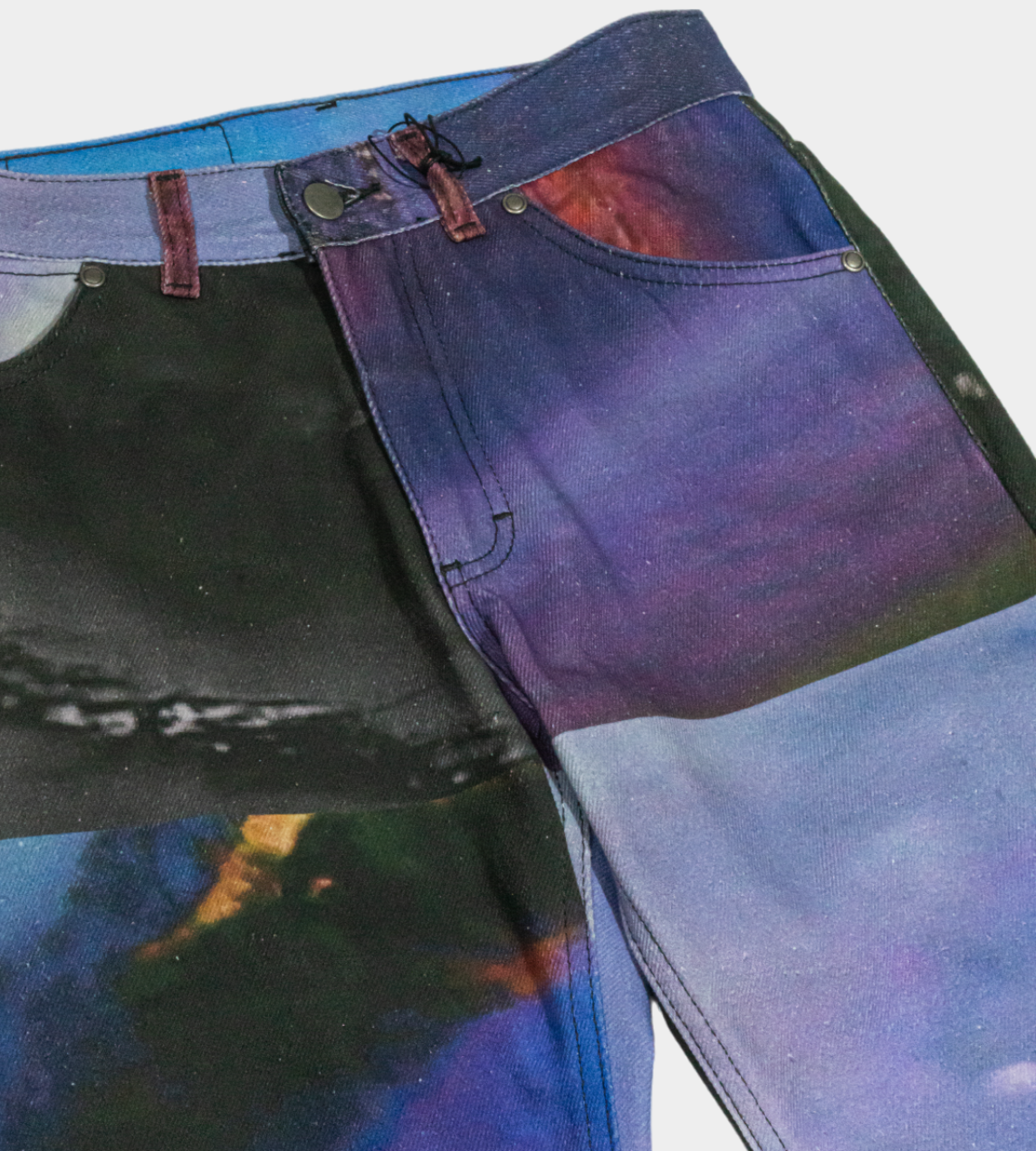 Serapis - 'Purple Grid' Bootcut Denim Pants