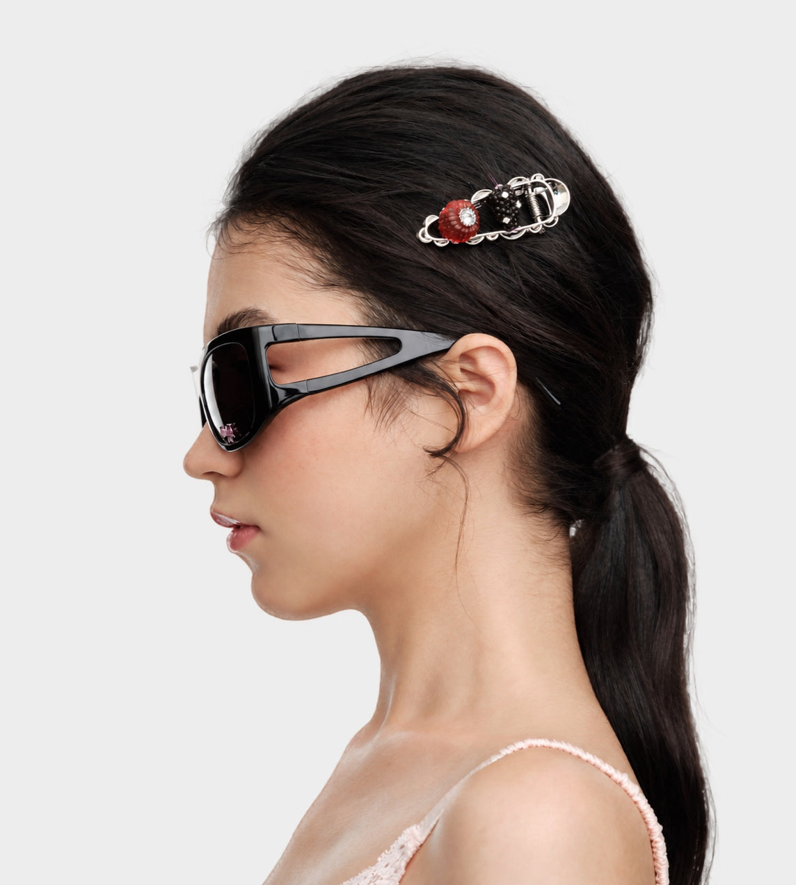 Glasses Fruits Hair Clip Light Purple