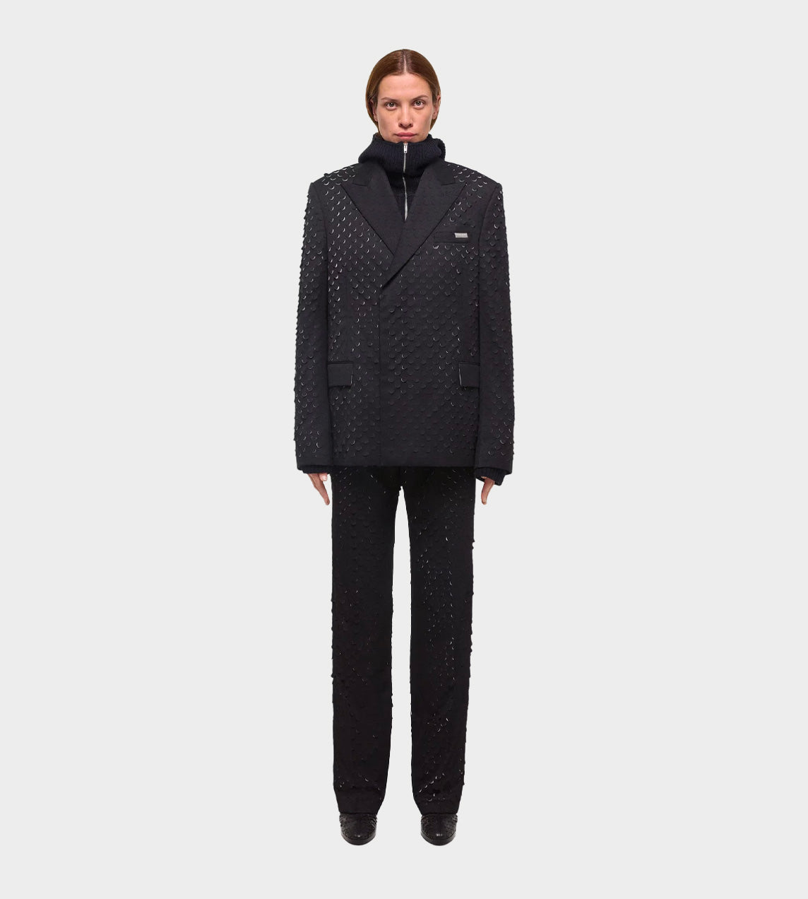 Helmut Lang - Hole-Punched Car Blazer Black