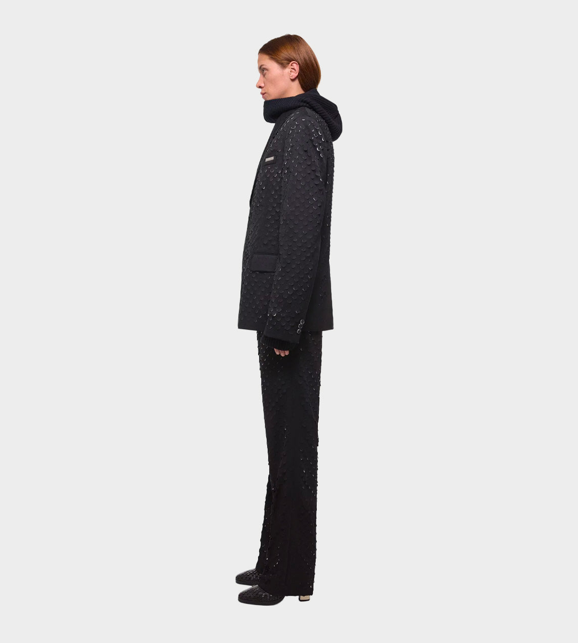 Helmut Lang - Hole-Punched Car Blazer Black