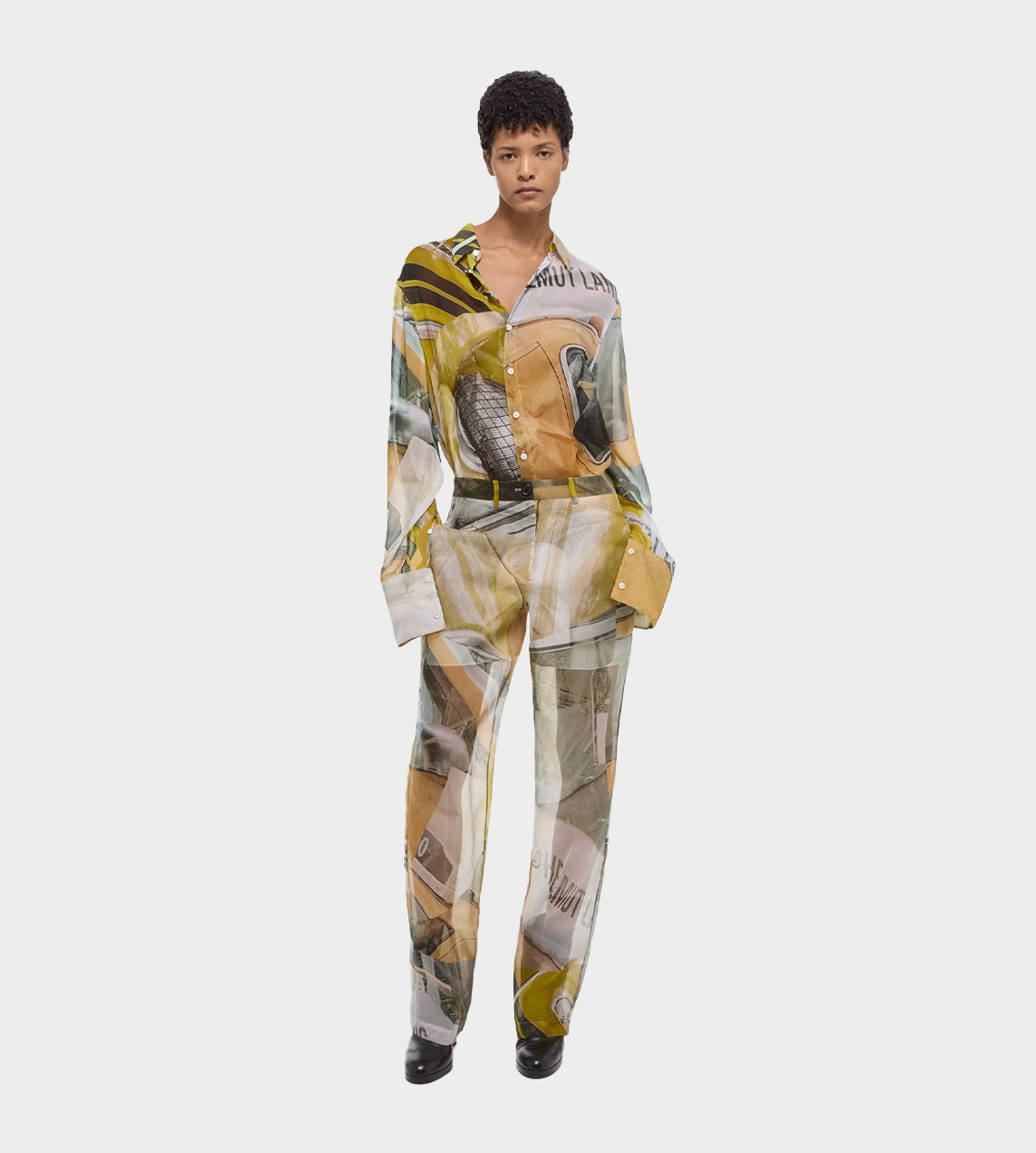 Helmut Lang - Printed Yellow Car Trousers