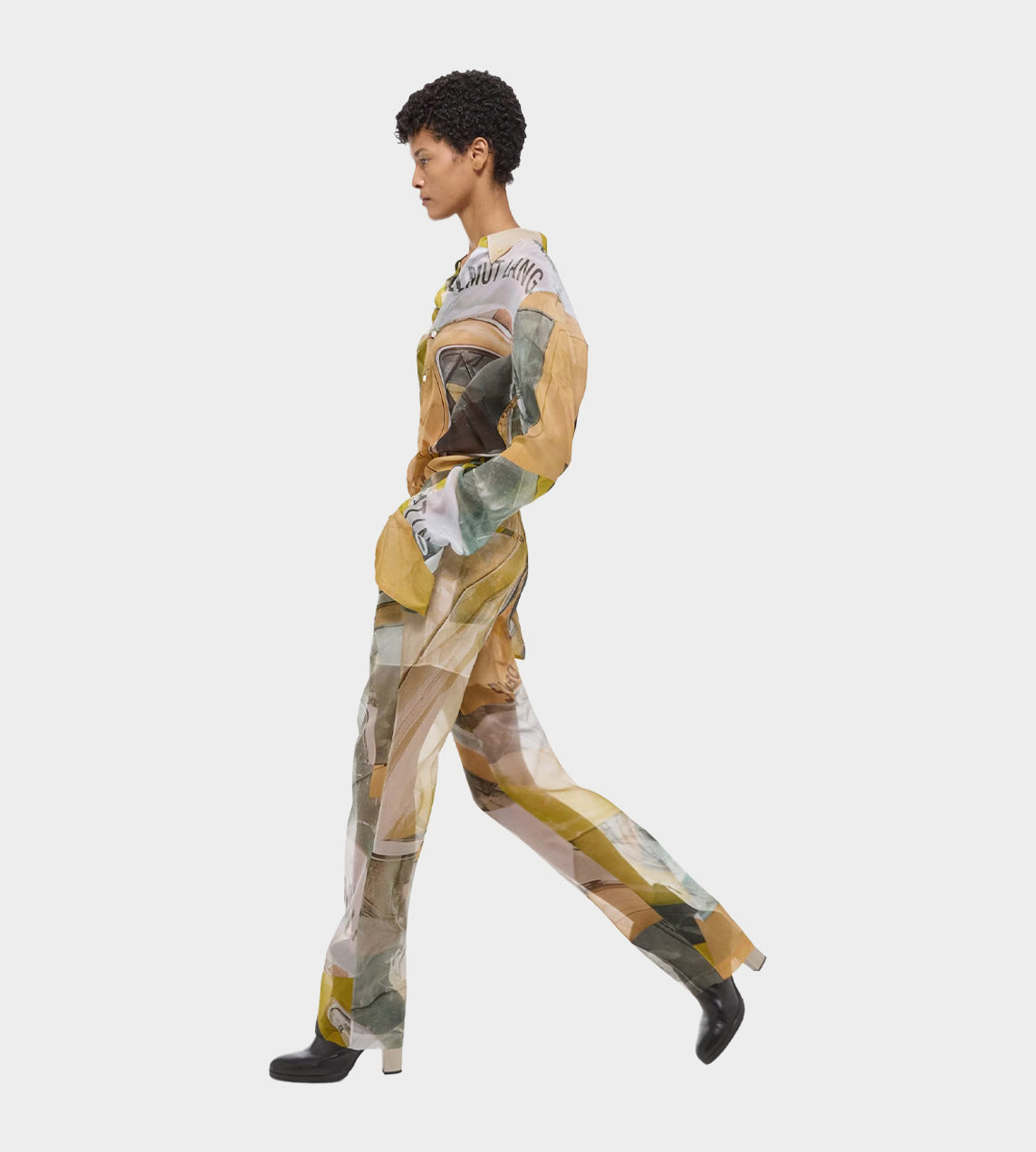 Helmut Lang - Printed Yellow Car Trousers