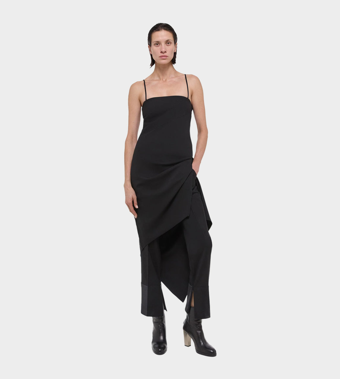 Helmut Lang - Scarf Hem Dress Black