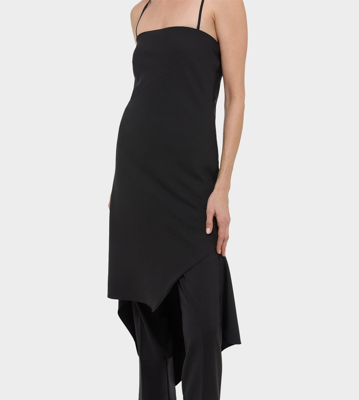 Helmut Lang - Scarf Hem Dress Black