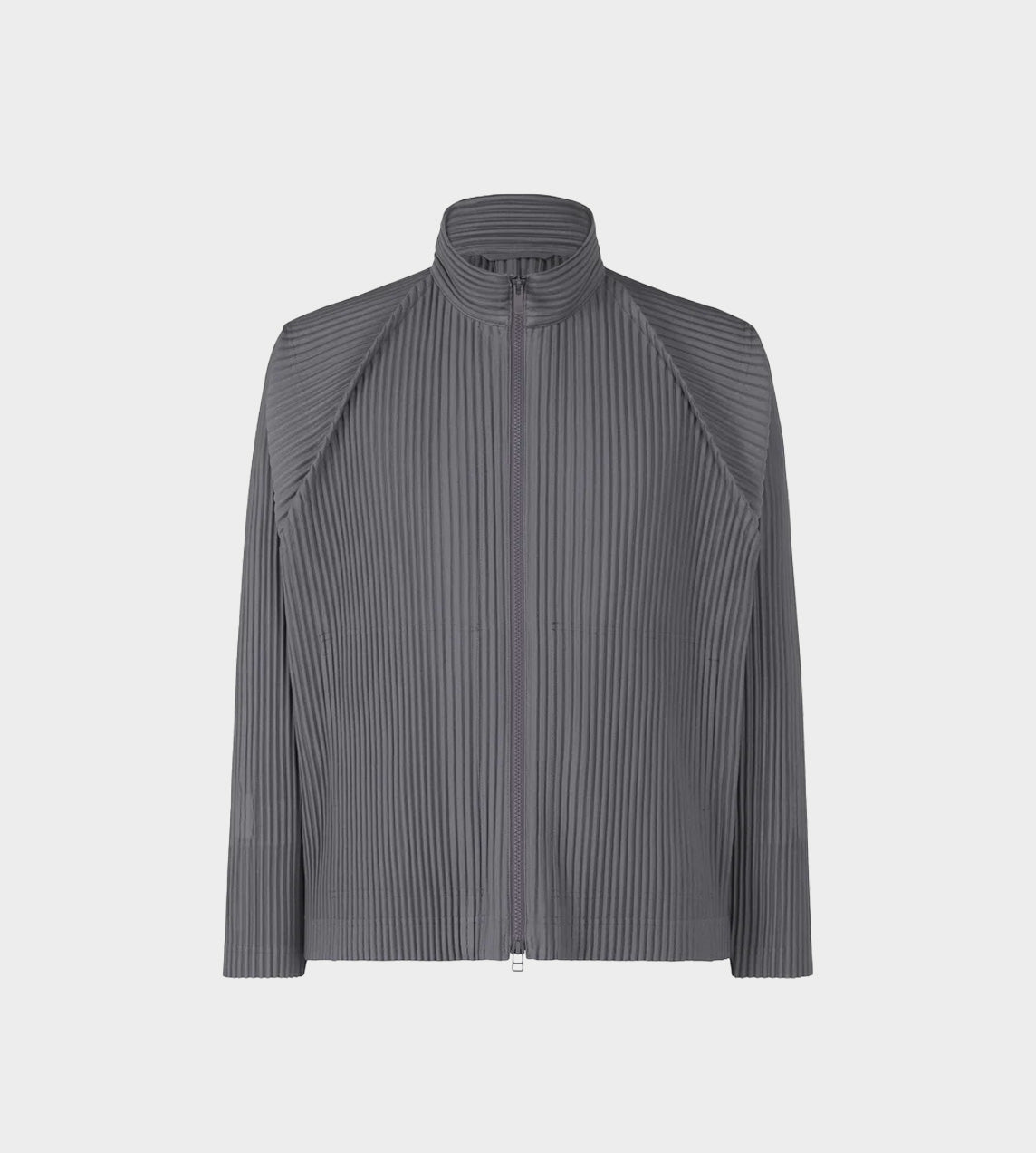 Homme Plisse Issey Miyake - Band Collar Pleated Jacket Slate Grey