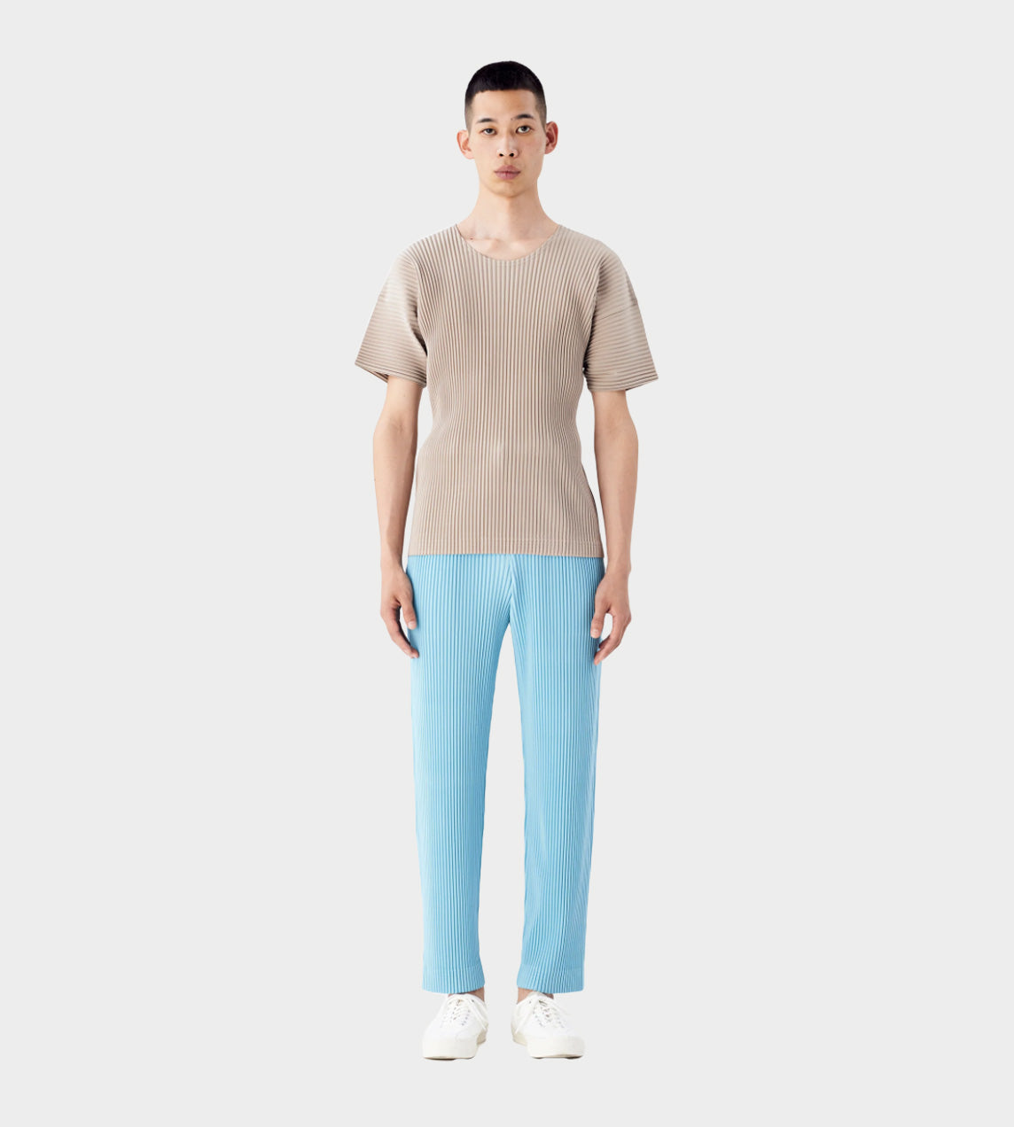 Colour Pleats SS Tee Sand Beige