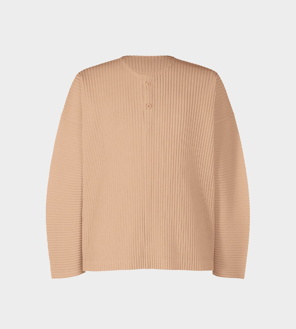 Homme Plisse Issey Miyake - Long Sleeve Henley Tee Rose Gray