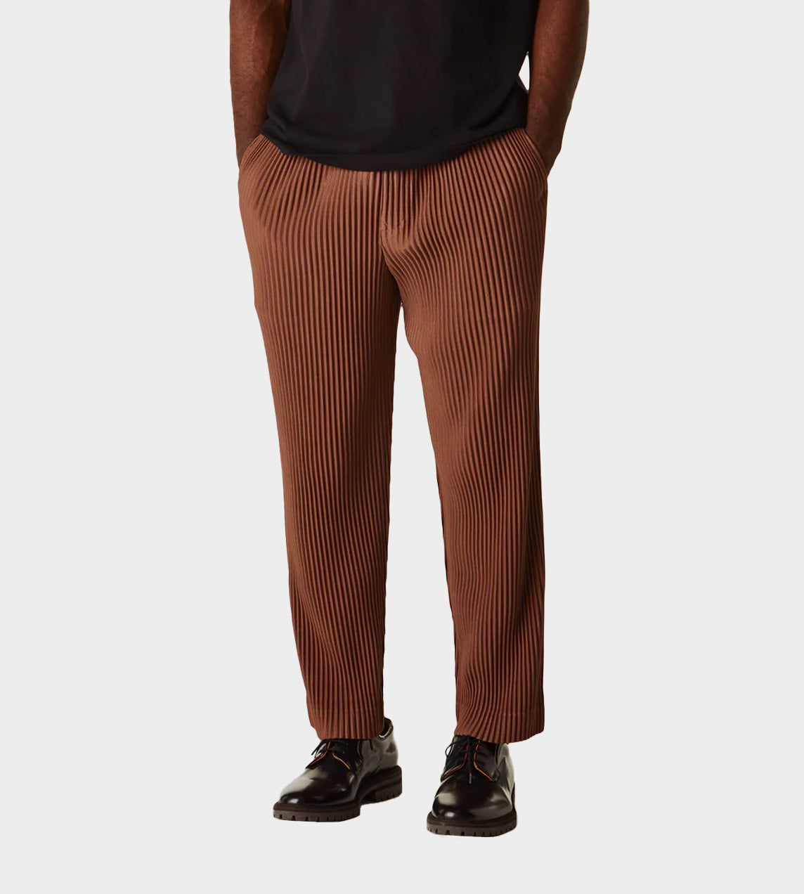 HOMME PLISSE ISSEY MIYAKE - Pleated Sepia Brown Pants