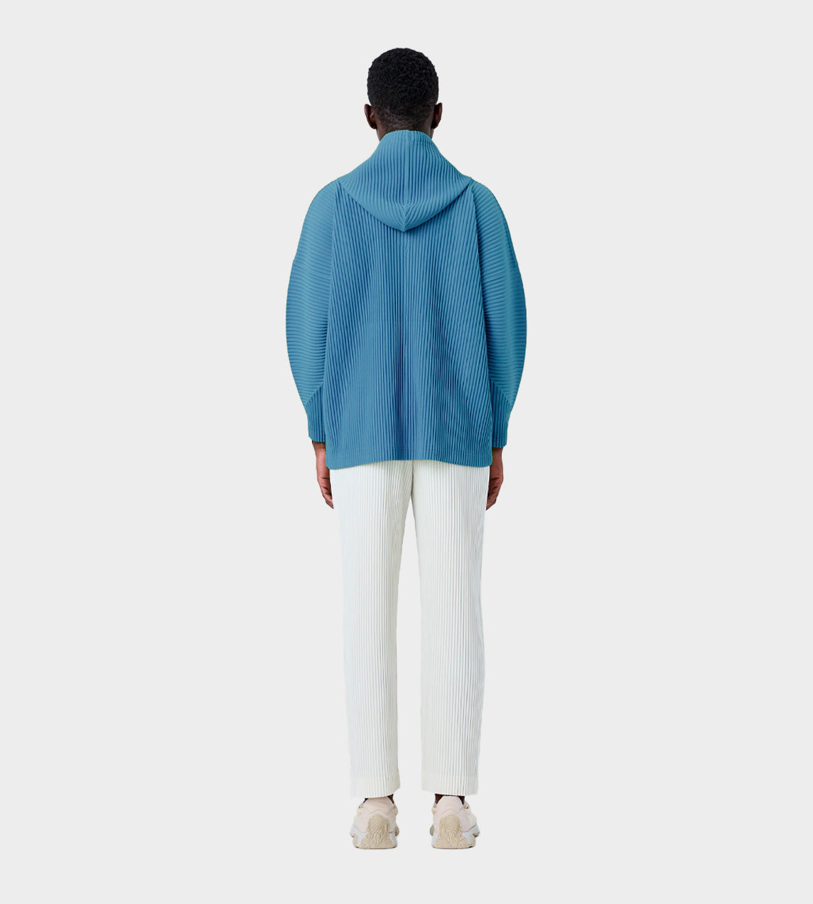 HOMME PLISSE ISSEY MIYAKE - Pleated MC Hoodie Blue