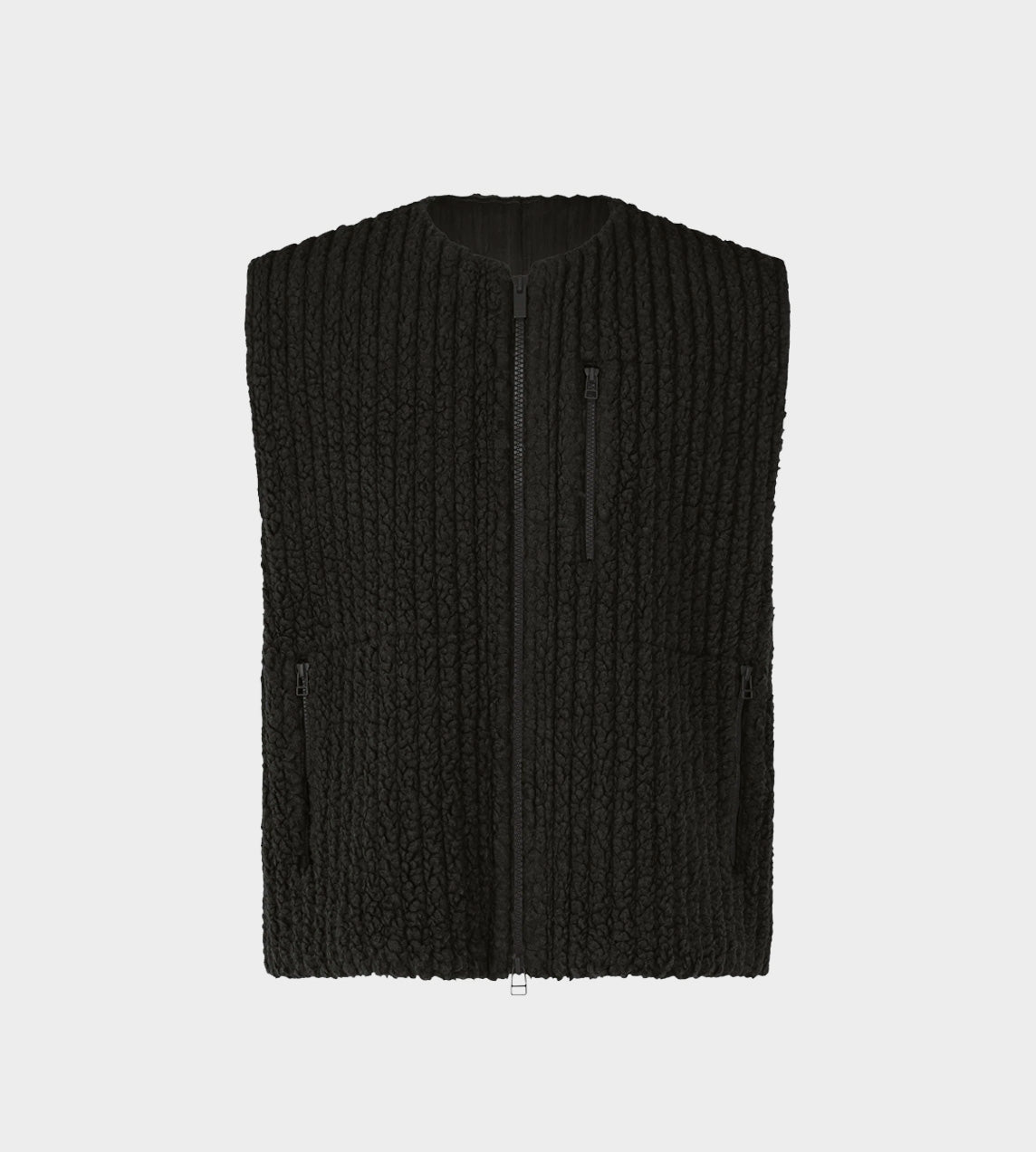 HOMME PLISSE ISSEY MIYAKE - Pleated Teddy Vest Blk