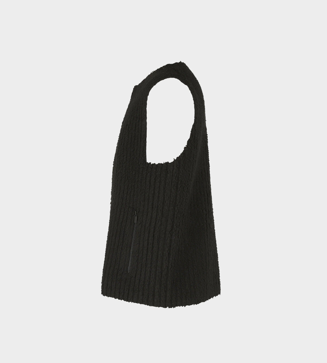 HOMME PLISSE ISSEY MIYAKE - Pleated Teddy Vest Blk