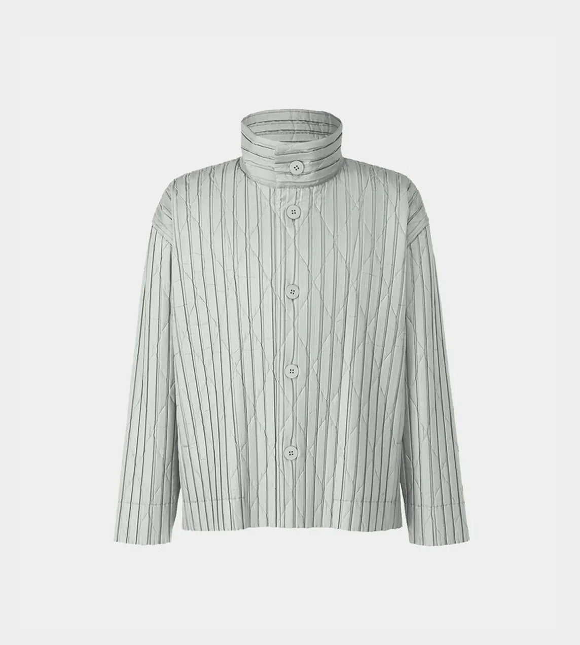 Homme Plisse-Padded Pleats Jacket L.Grey