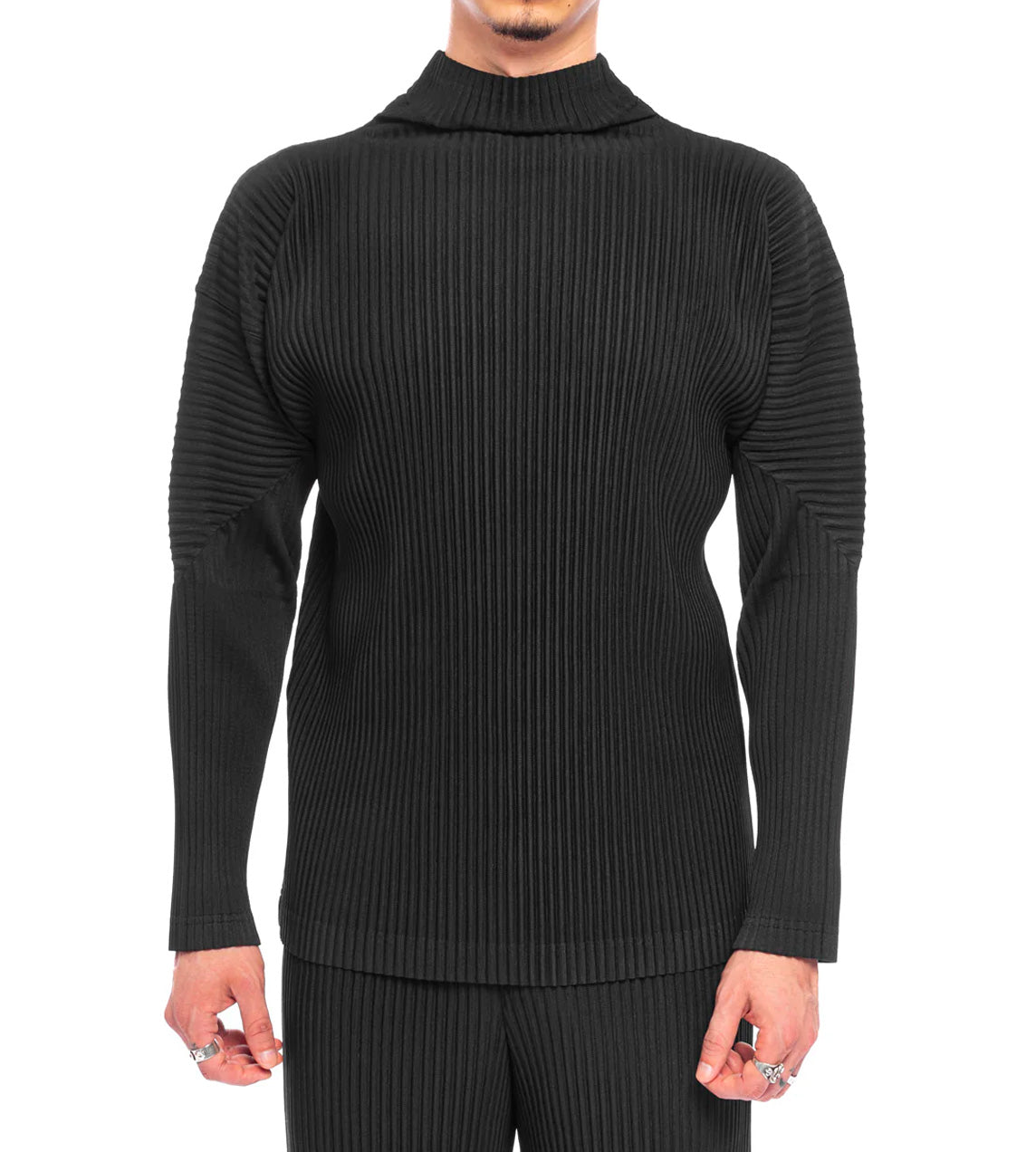 Homme Plisse Issey Miyake - Basic Pleated Turtleneck Black