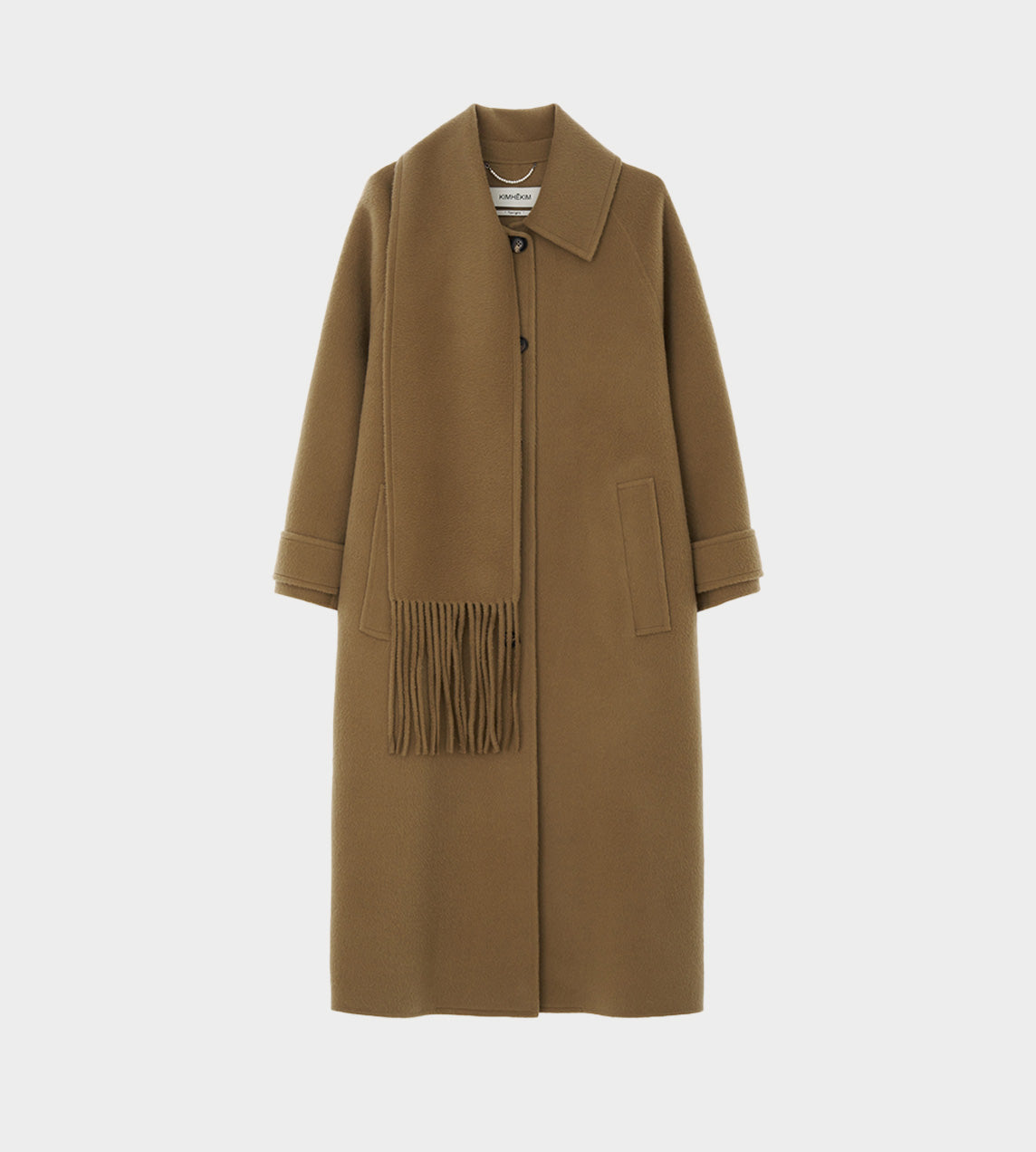 KIMHEKIM - Alpaca Fringe Scarf Long Coat