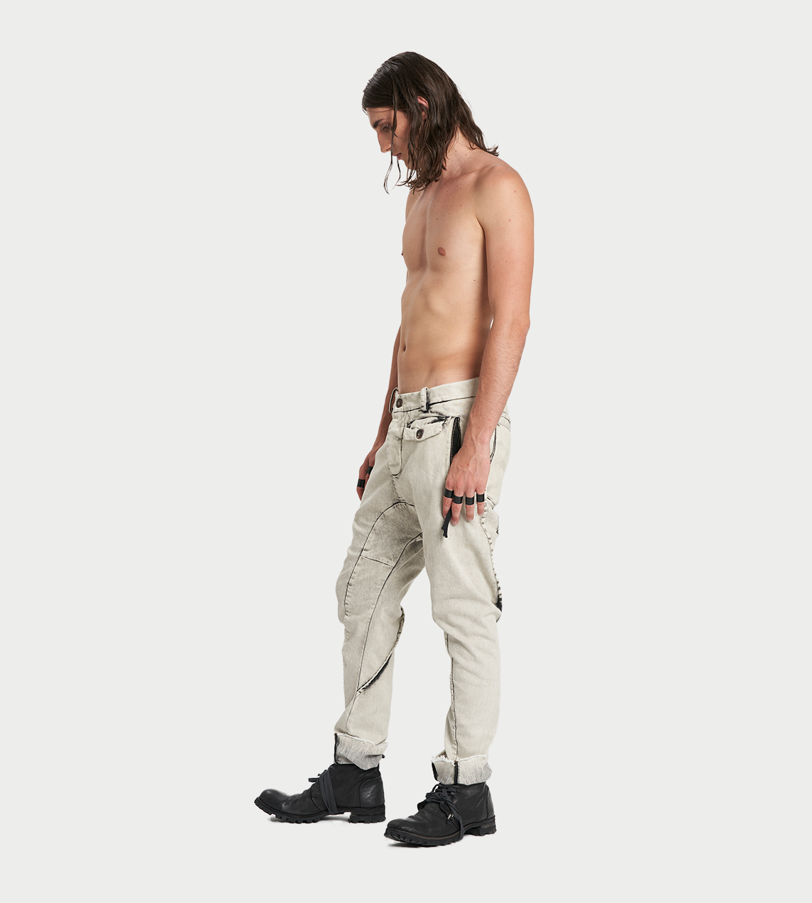 Masnada - Relax-fit Bleached Denim Pants