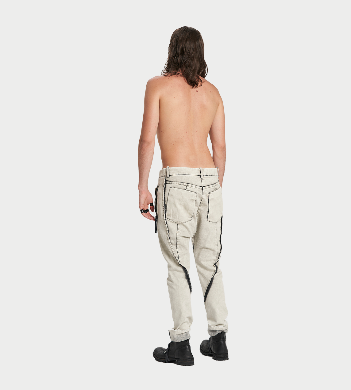 Masnada - Relax-fit Bleached Denim Pants