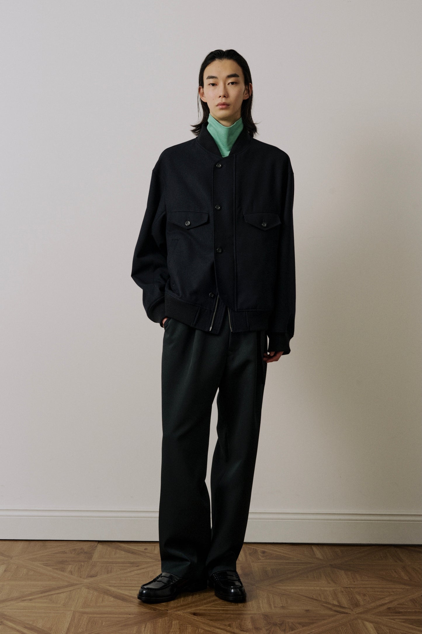 UJOH - 4 Pockets Zip-up Rib Blouson Navy