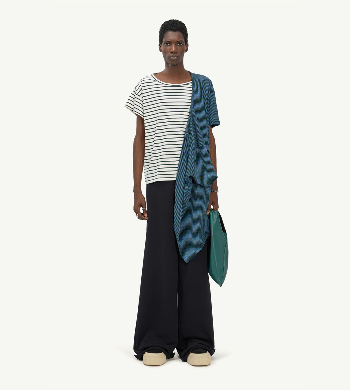 MM6 MAISON MARGIELA - Double Wrap Striped T-Shirt