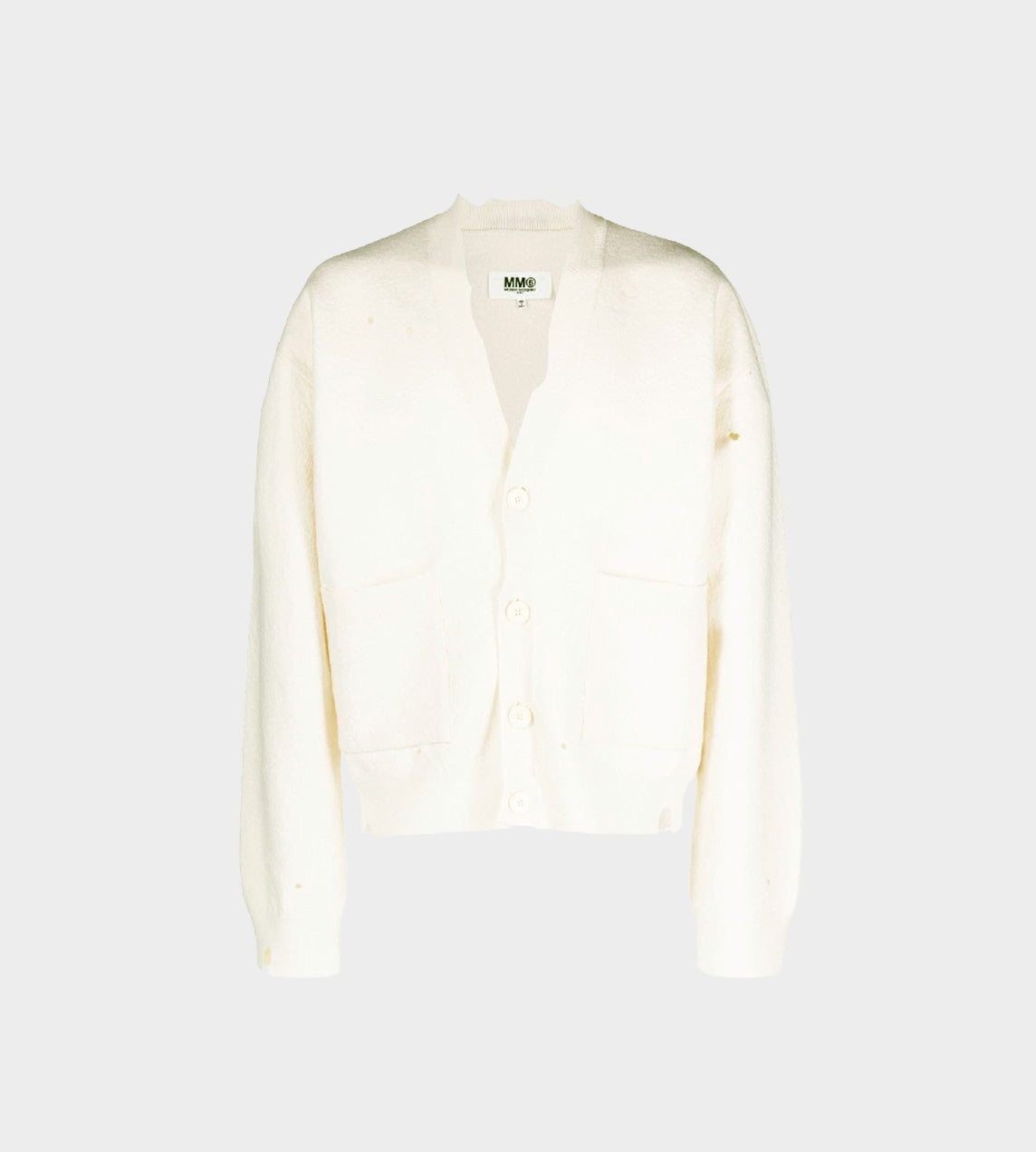 MM6 Maison Margiela - Distressed Cardigan Off White