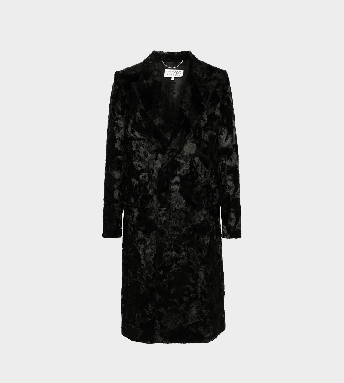 MM6 Maison Margiela - Faux Fur Double-Breasted Coat Blk