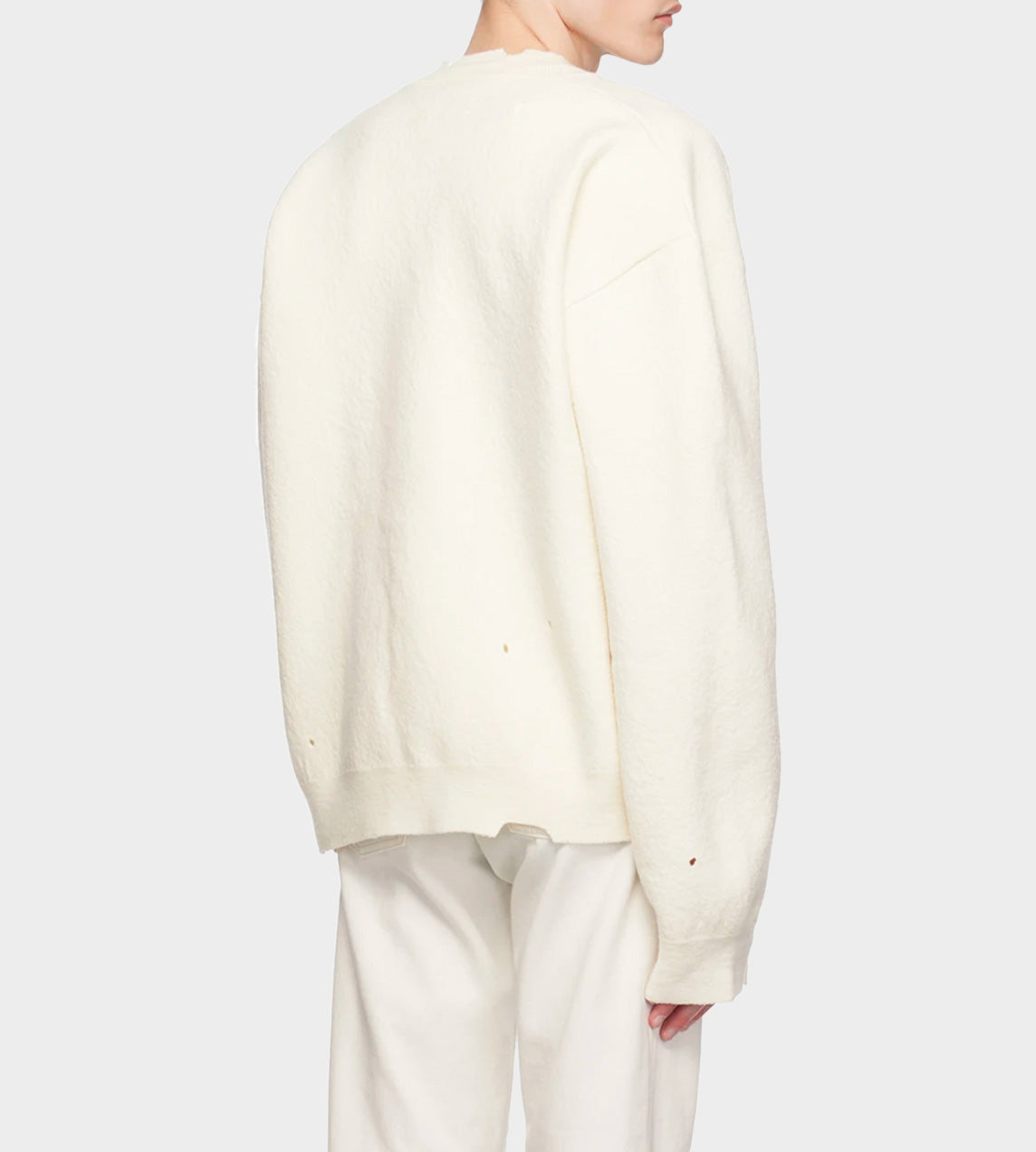 MM6 Maison Margiela - Distressed Cardigan Off White