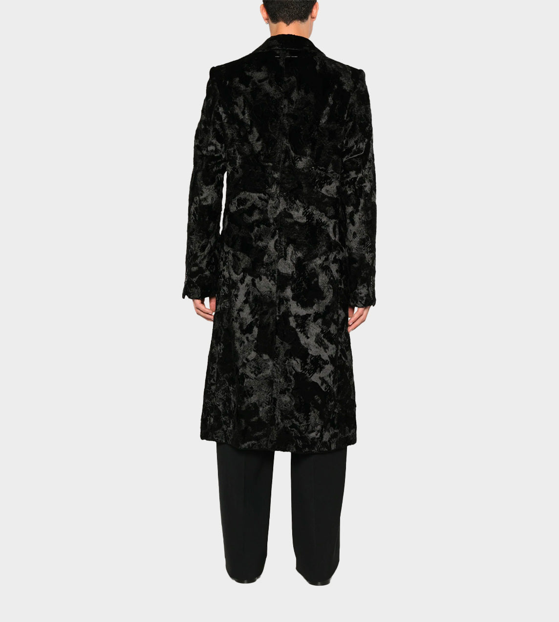 MM6 Maison Margiela - Faux Fur Double-Breasted Coat Blk